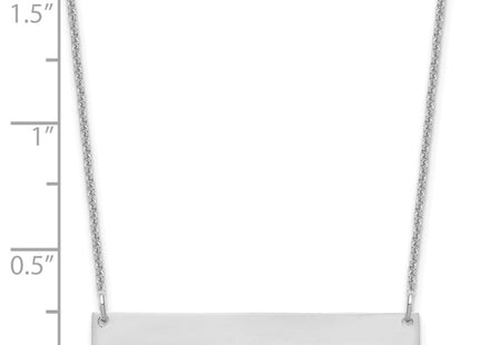 14K white gold bar necklace, another view