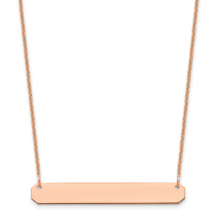 14k Rose Gold Medium Blank Bar Necklace (Style XNA1203R)