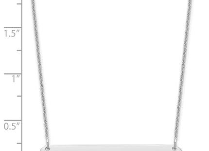 14K white gold bar necklace, another view