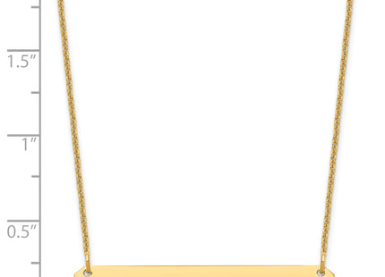 14k Yellow Gold Medium Blank Bar Necklace, 18 x 40mm