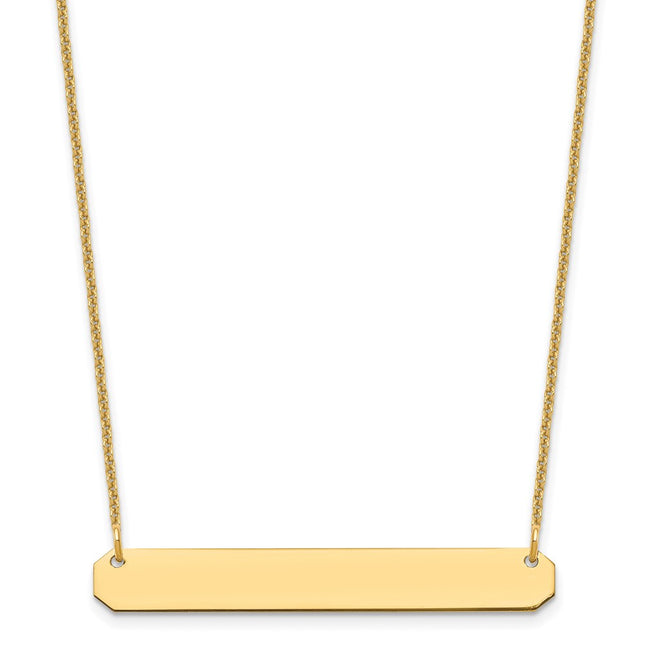 14K yellow gold bar necklace
