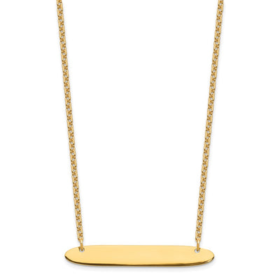 Sterling Silver/Gold-plated Medium Oblong Blank Bar Necklace