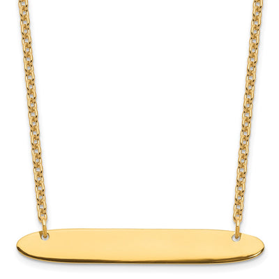 Sterling Silver/Gold-plated Medium Oblong Blank Bar Necklace