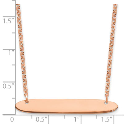 Sterling Silver/Rose-plated Medium Oblong Blank Bar Necklace