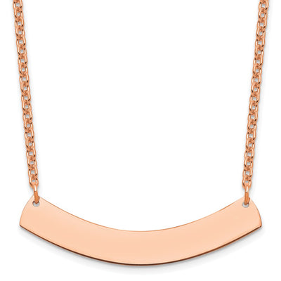 Sterling Silver/Rose-gold Medium Curved Blank Bar Necklace