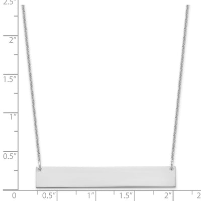 10K White Gold Large Blank Bar Necklace