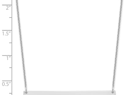 14k White Gold Large Blank Bar Necklace, 18 x 46mm