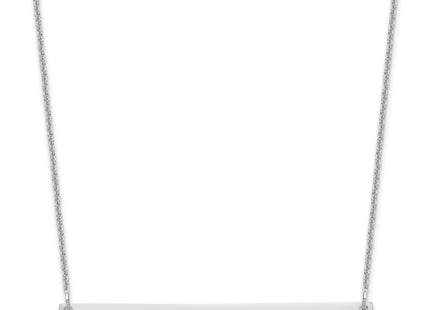 14k White Gold Large Blank Bar Necklace, 18 x 46mm