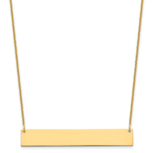 14k Yellow Gold Large Blank Bar Necklace (Style XNA1207Y)