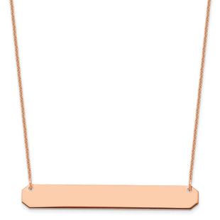 14k Rose Gold Large Blank Bar Necklace (Style XNA1208R)