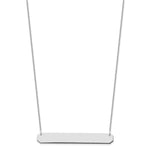 14K White Gold Large Blank Bar Necklace, 18 x 52mm view