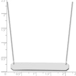 14K White Gold Large Blank Bar Necklace, 18 x 52mm view