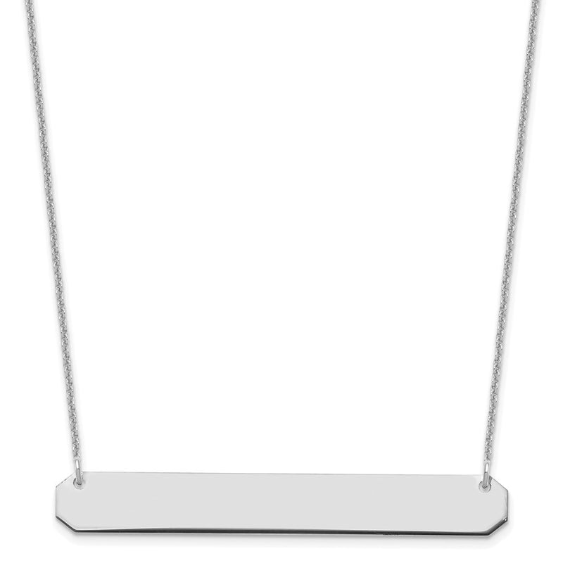 14K white gold bar necklace