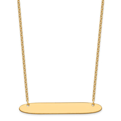 Sterling Silver/Gold-plated Large Oblong Blank Bar Necklace