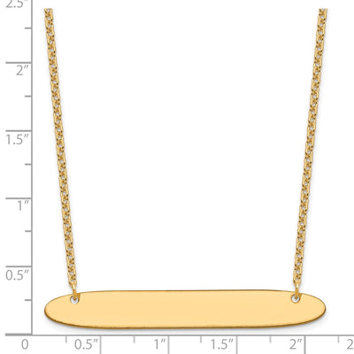 Sterling Silver/Gold-plated Large Oblong Blank Bar Necklace