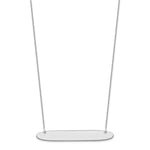 14K White Gold Large Oblong Blank Bar Necklace view