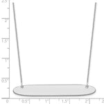 14K White Gold Large Oblong Blank Bar Necklace view