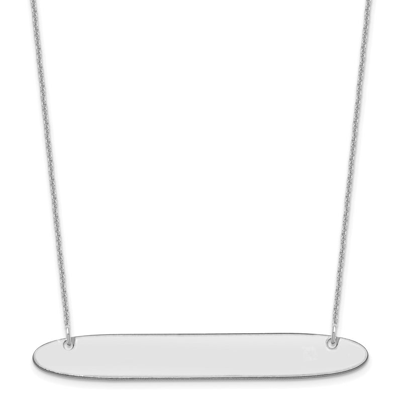 14K white gold bar necklace
