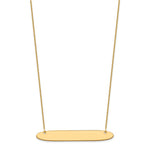 14K Yellow Gold Large Oblong Blank Bar Necklace view