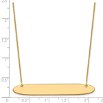 14K Yellow Gold Large Oblong Blank Bar Necklace view