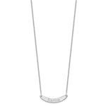 10kWhite Gold Small ARIAL ROUNDED Curved Bar Necklace view