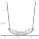 10kWhite Gold Small ARIAL ROUNDED Curved Bar Necklace view