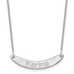 10kWhite Gold Small ARIAL ROUNDED Curved Bar Necklace view