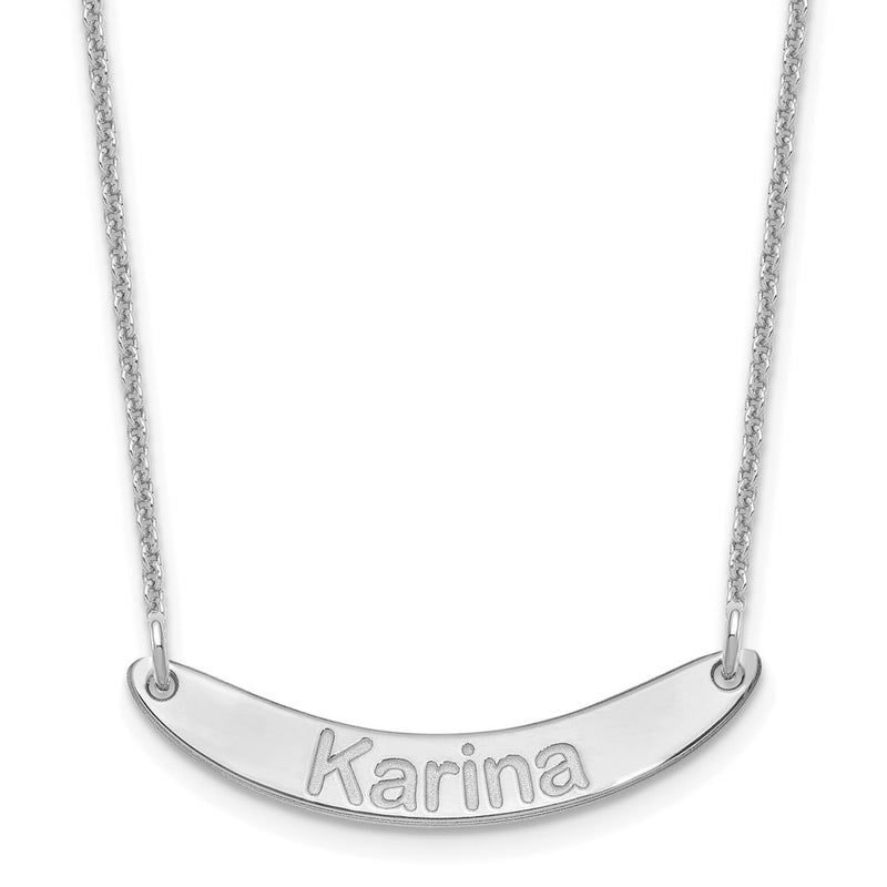 10K white gold bar necklace