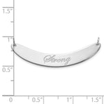 14K White Gold Medium EDWARDIAN SCRIPT Curved Bar Necklace view