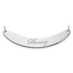 14K White Gold Medium EDWARDIAN SCRIPT Curved Bar Necklace view