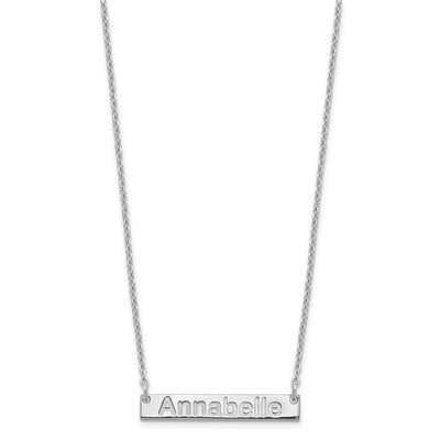 Sterling Silver/Rhod-plated Small ARIAL ROUNDED Bar Necklace