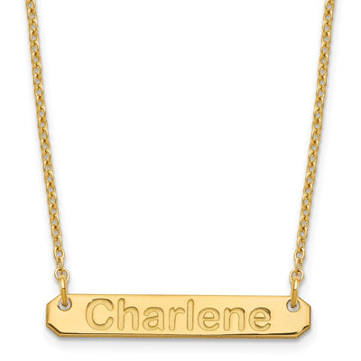 SS/Gold-plated Small ARIAL ROUNDED Bar Necklace
