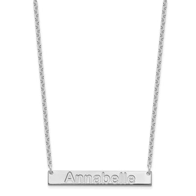 Sterling Silver/Rhod-plated Medium ARIAL ROUNDED Bar Necklace