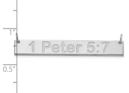 10K white gold bar necklace, another view