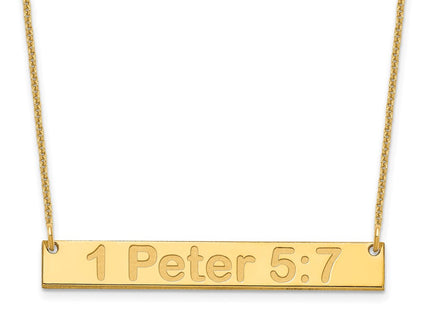 14K yellow gold bar necklace