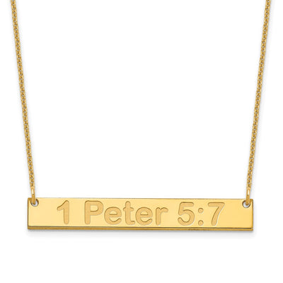 14K Yellow Gold Medium Arial Rounded Bar Necklace, 18 x 38mm