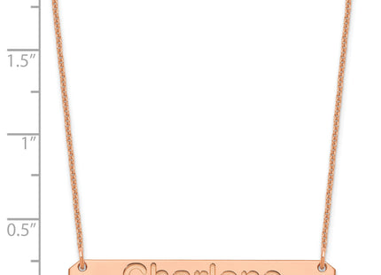 14k Rose Gold Medium Arial Rounded Bar Necklace, 18 x 40mm