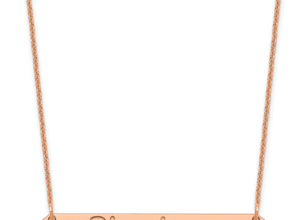 14k Rose Gold Medium Arial Rounded Bar Necklace, 18 x 40mm