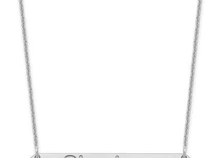 14K white gold bar necklace
