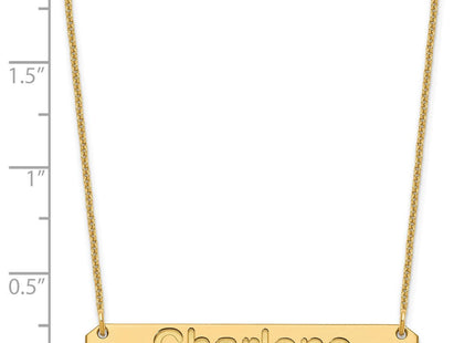 14k Yellow Gold Medium ARIAL ROUNDED Bar Necklace (Style XNA1237Y)