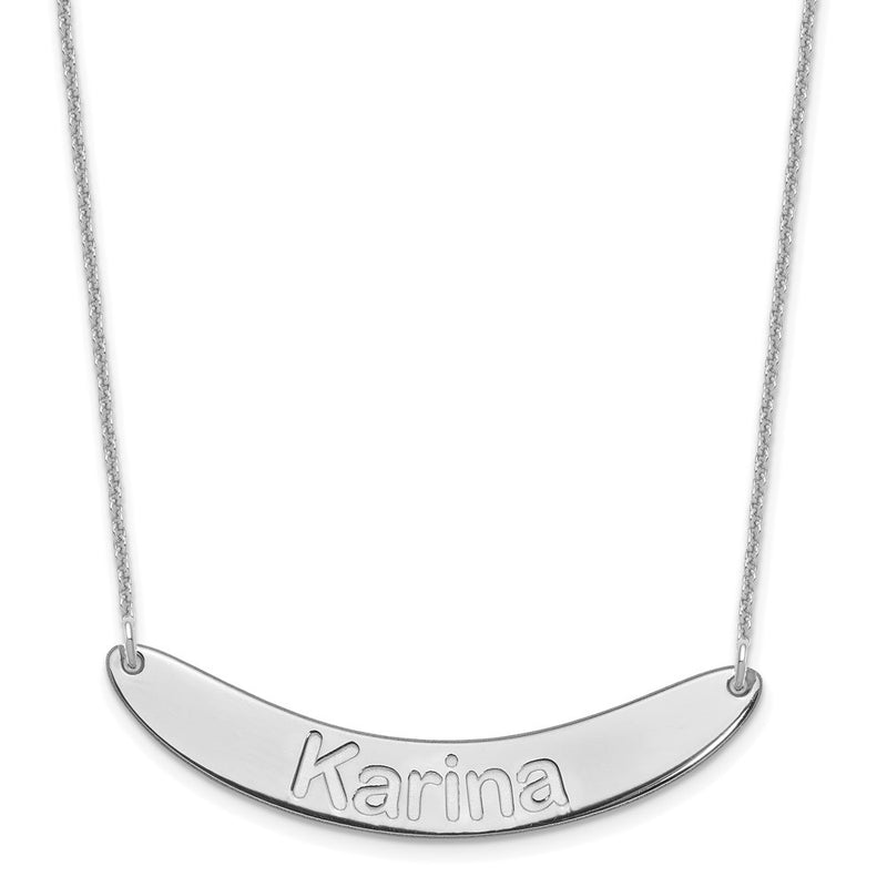10K white gold bar necklace
