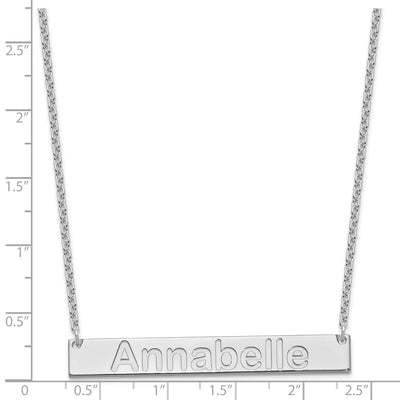 Sterling Silver/Rhod-plated Large ARIAL ROUNDED Bar Necklace