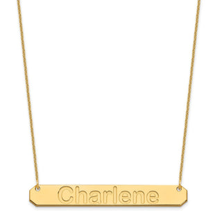 14k Yellow Gold Large ARIAL ROUNDED Bar Necklace (Style XNA1242Y)