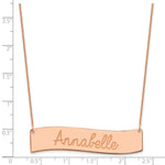 14K Rose Gold Medium Always IN MY Heart Curved Bar Necklace, 18 x 50mm view