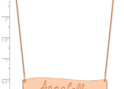 14K rose gold bar necklace, alternate view