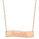 14K Rose Gold Medium Always IN MY Heart Curved Bar Necklace, 18 x 50mm