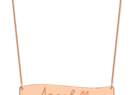 14K rose gold bar necklace