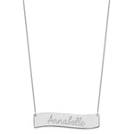 14K White Gold Medium Always IN MY Heart Curved Bar Necklace, 18 x 50mm view