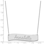 14K White Gold Medium Always IN MY Heart Curved Bar Necklace, 18 x 50mm view