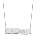 14K White Gold Medium Always IN MY Heart Curved Bar Necklace, 18 x 50mm view